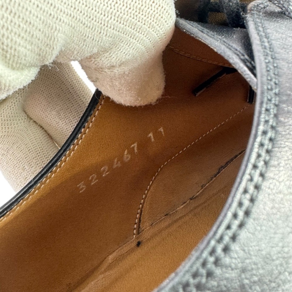 GUCCI Black Leather Studded Men's Derby Made in Italy Marked as 11 - 11.5 US - Picture 11 of 12